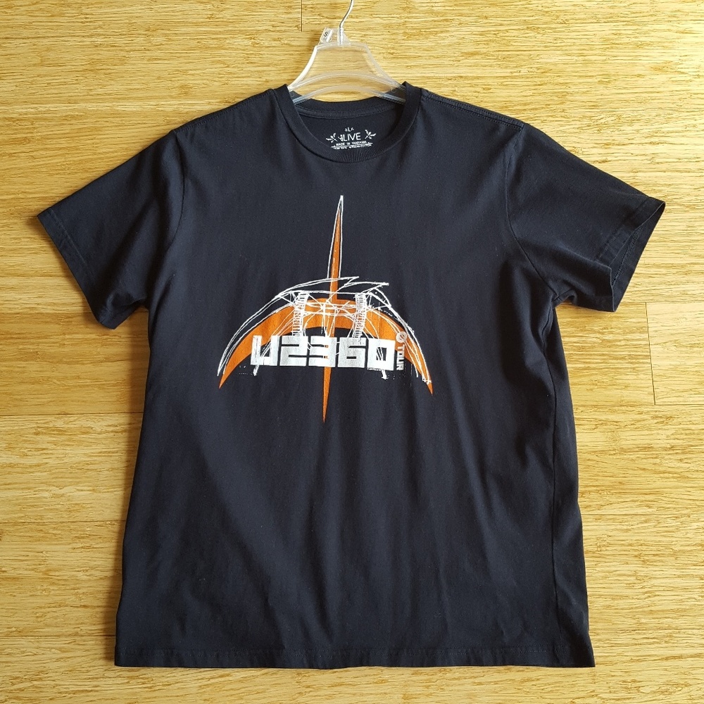 U2 Band Tour 360 Black Graphic Tee Men's Large